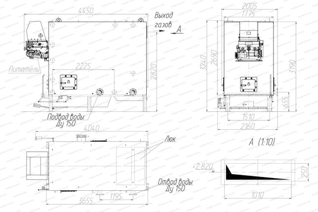 Чертеж котла КВм 2.5 с ЗП РПК